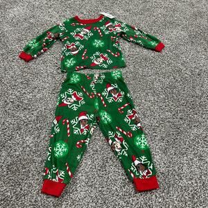 New with tags, Green Red ELF Christmas Holiday Pajama Set, Size 2T